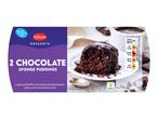 Two Milbona chocolate sponge puddings: light and fluffy.