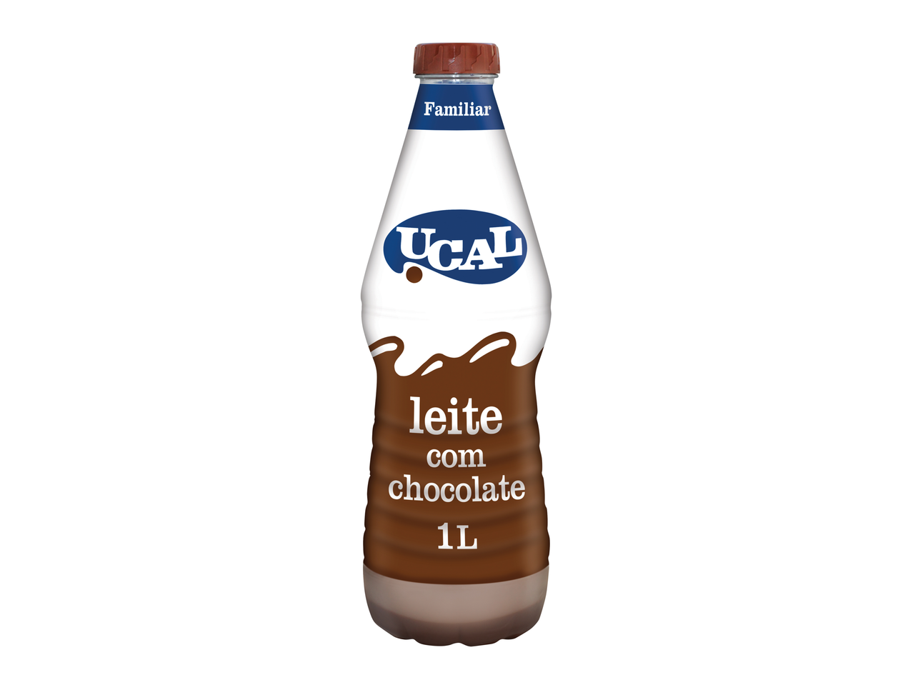 Garrafa de 1L de Leite com Chocolate Ucal.