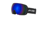 Crivit ski and snowboard goggles with a blue mirrored lens and black strap.