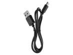 Μαύρο καλώδιο USB με υποδοχές USB-A και micro-USB