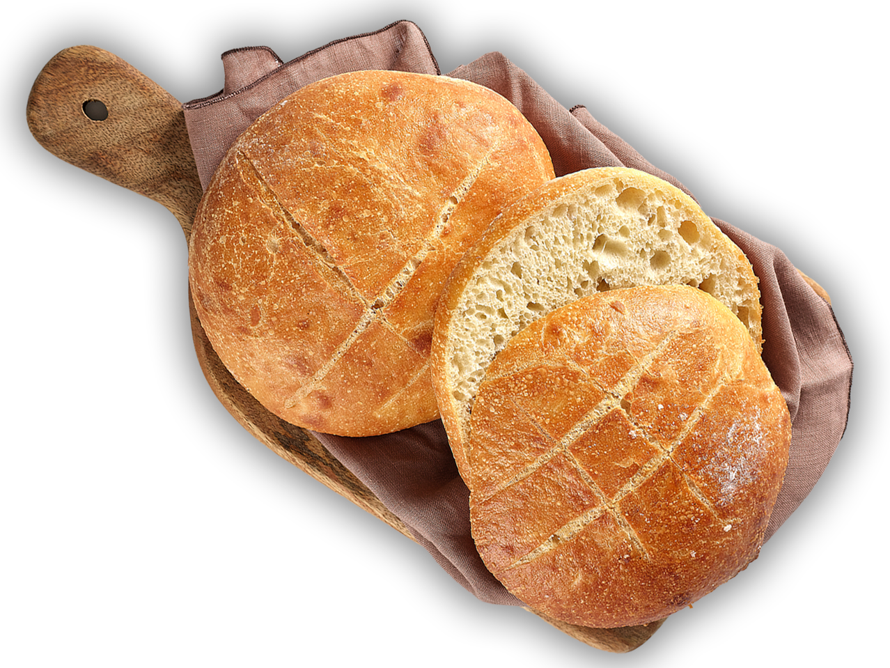 Domaći kruhovi na drvenoj dasci.