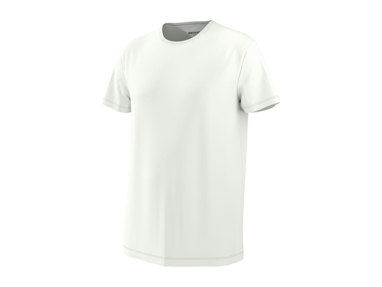 White men's short-sleeved t-shirt with a round neck, front view.