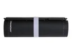 Black rolled-up vacuum sealer with a white strap and a power port.
