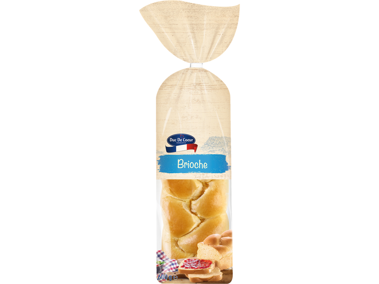 Pâine Brioche Duc De Coeur, stil francez.