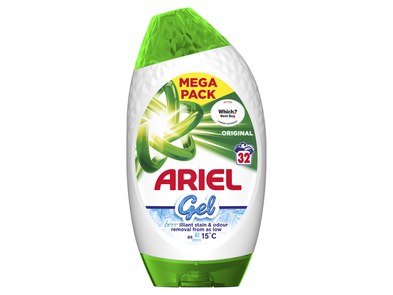 Ariel washing gel, mega pack.