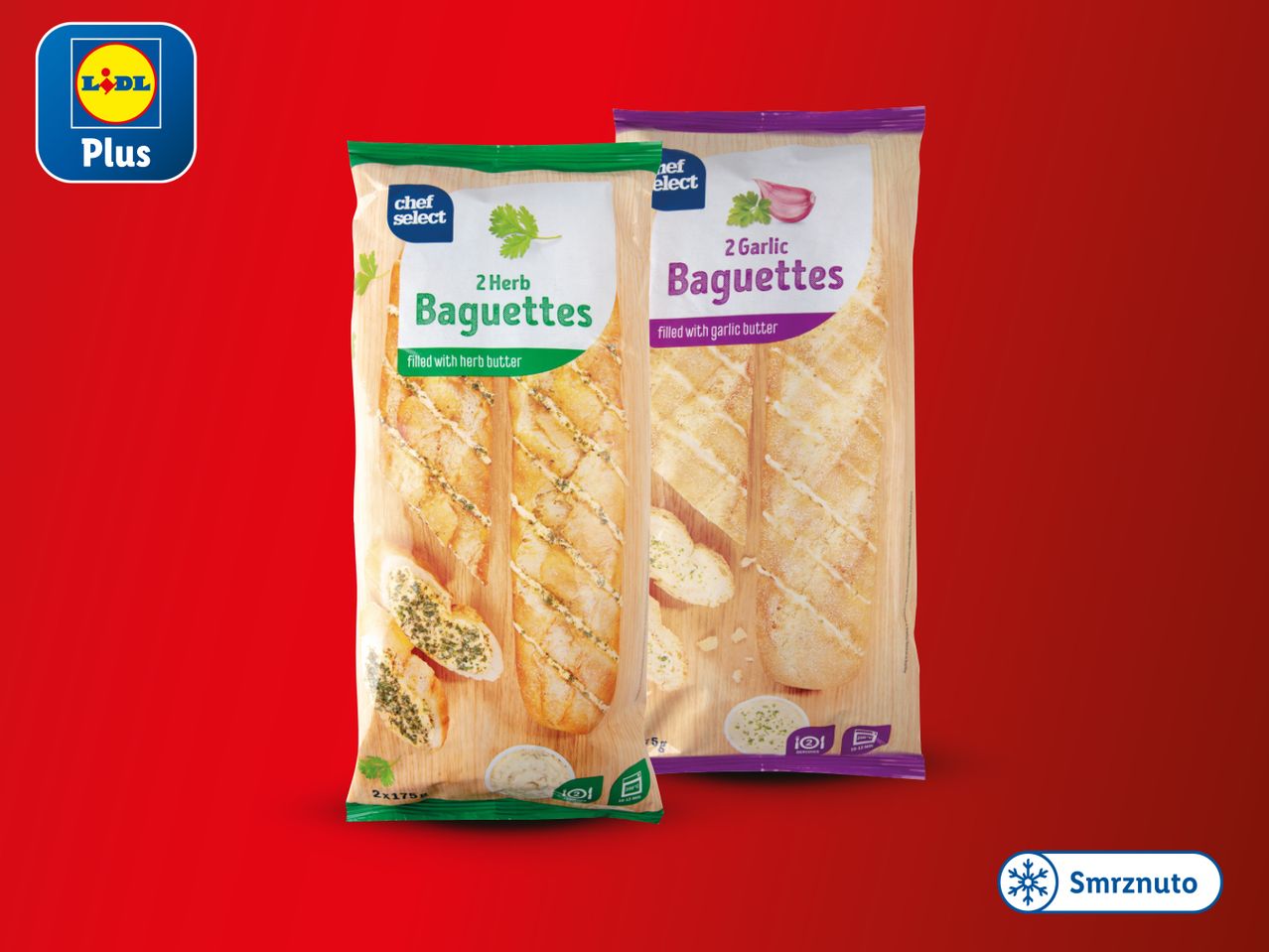 Lidl Plus: Zamrznute baguete s biljem i češnjakom.