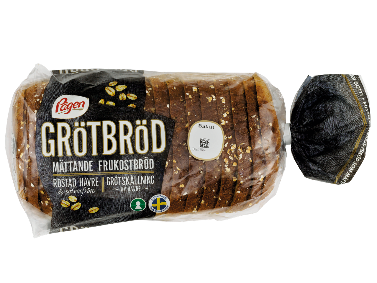 Pagen Grötbörds bröd, ett mättande frukostbröd med rostad havre och solrosfrön.