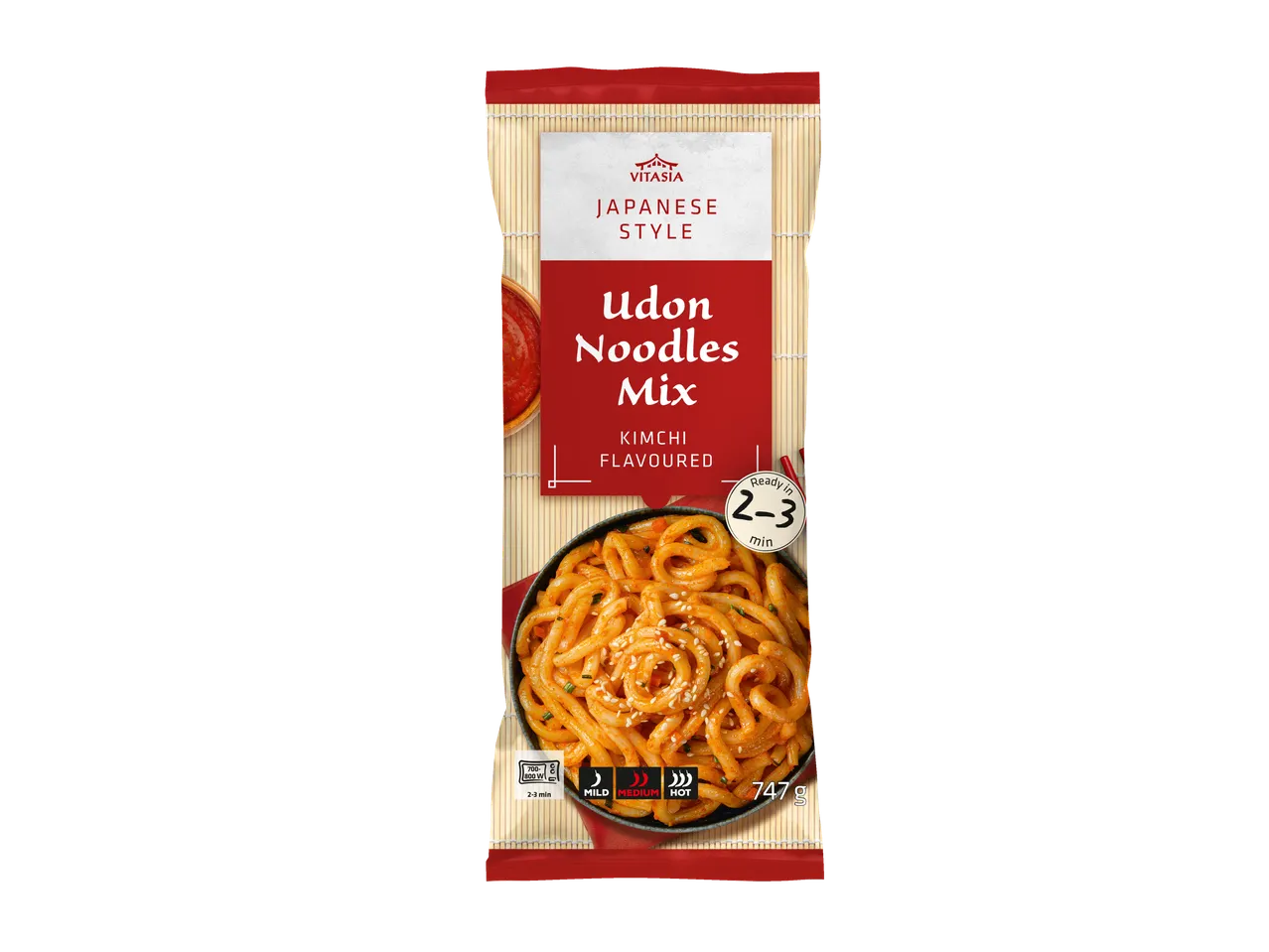 Vitasia Tăiței Udon stil japonez, cu aromă de Kimchi, gata în 2-3 min, 747g