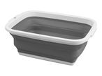 Rectangular collapsible washing up bowl in grey and white