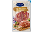 „French Style“ prekės ženklo oru džiovinta salami su graikiniais riešutais.