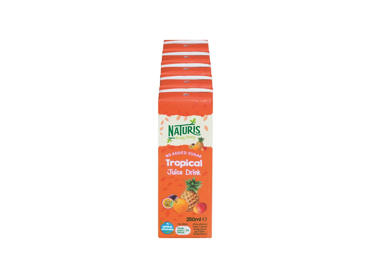 Naturis tropical juice drink, no added sugar.
