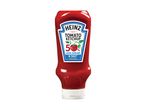 Heinz ketchup bottle, 50% less sugar & salt.