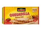 Quesadilla Mexican Style box with two quesadillas, cherry tomatoes, corn, and nachos.