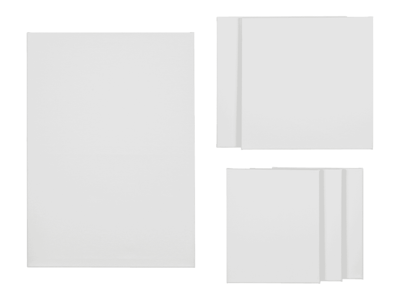 Valkoisia paperiarkkeja ja pinottuja valkoisia papereita mustalla taustalla.