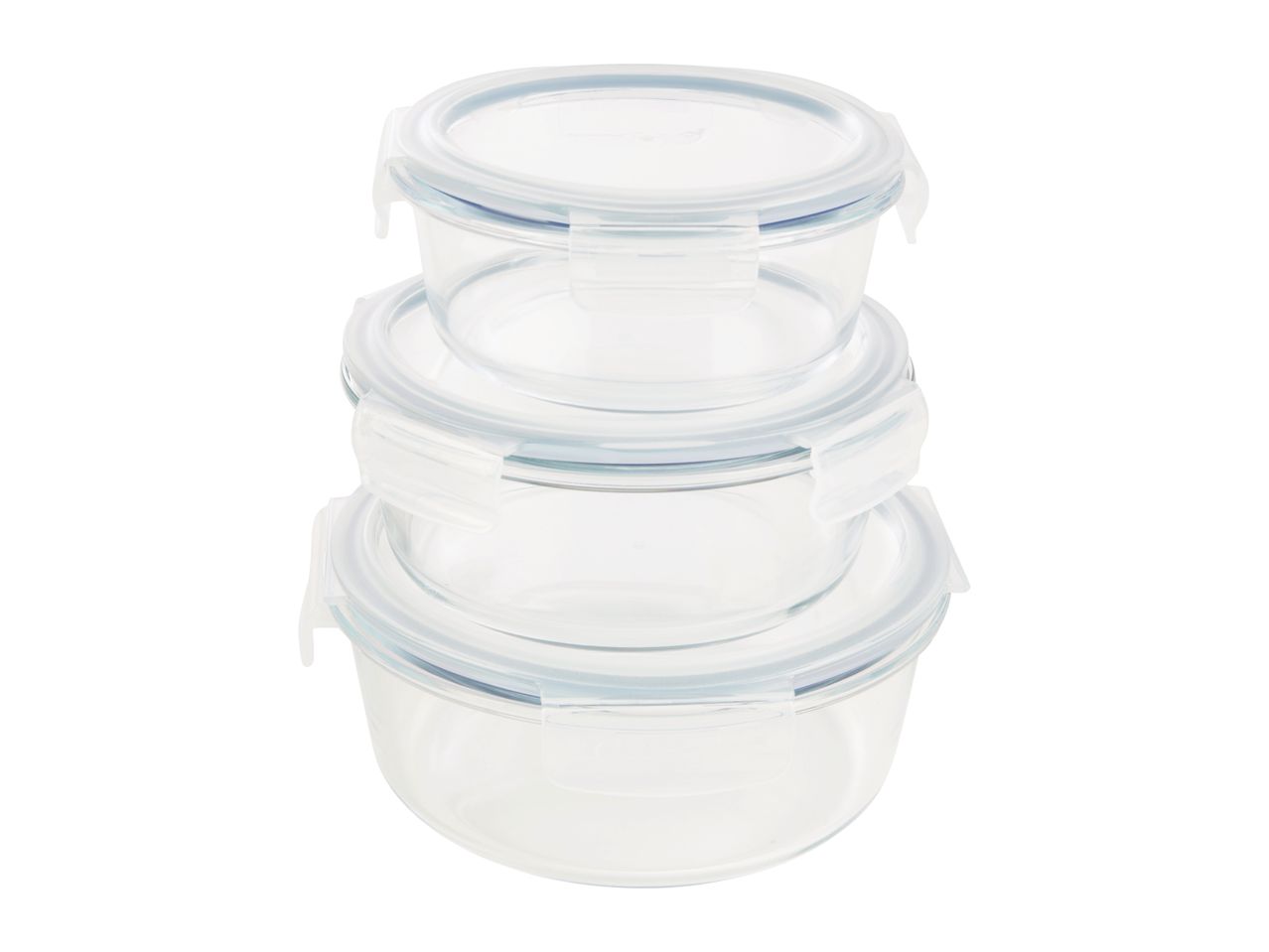 Livarno Home Round Glass Food Storage Containers - 3 Piece Set