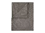 Grey patterned fleece blanket with a folded corner