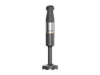 Dark grey immersion blender with a silver-colored middle section and orange accent.