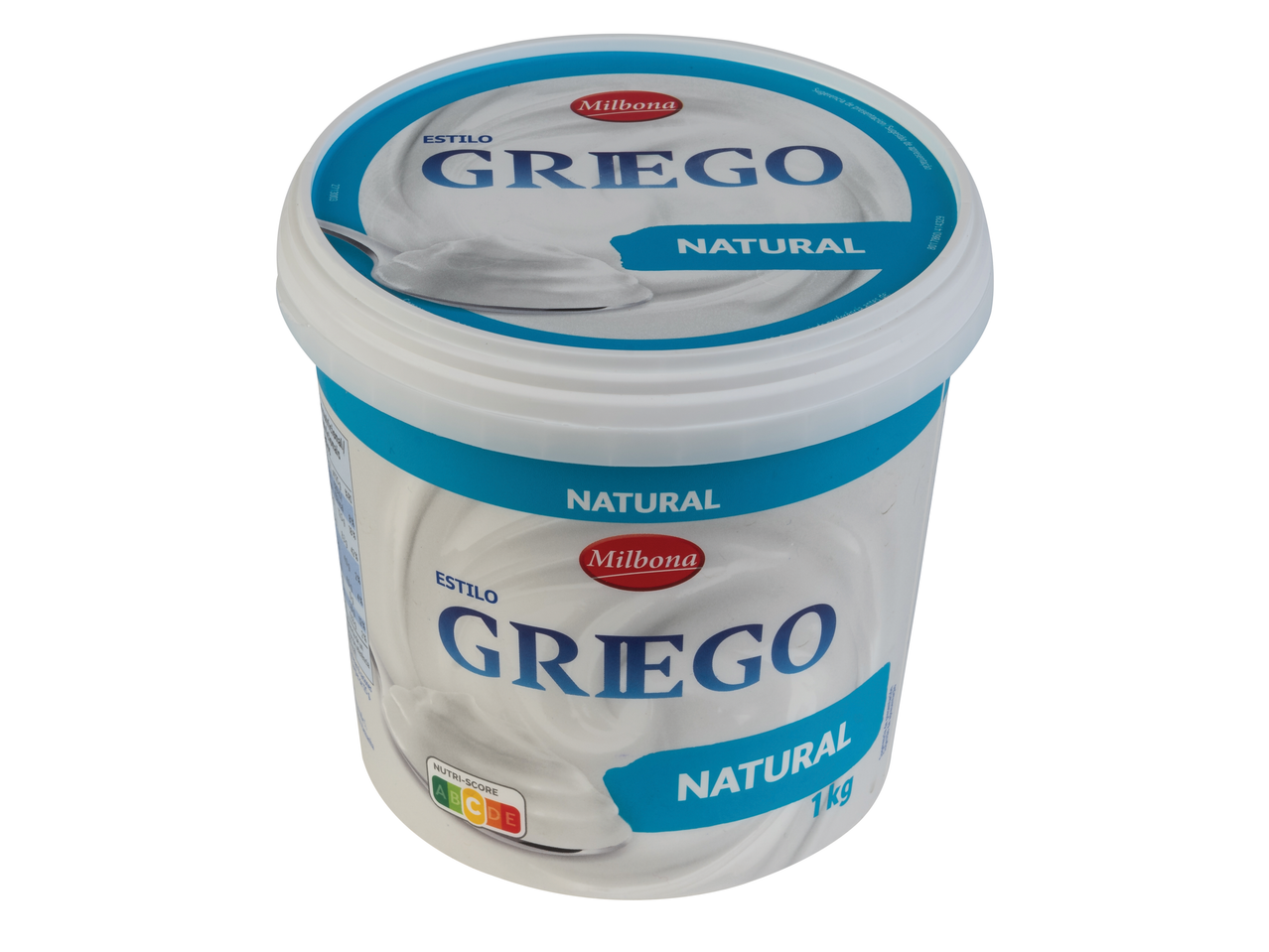 Iogurte grego Milbona, natural, 1 kg.