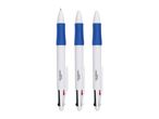 Three Crelano 4-color ballpoint pens with blue grips