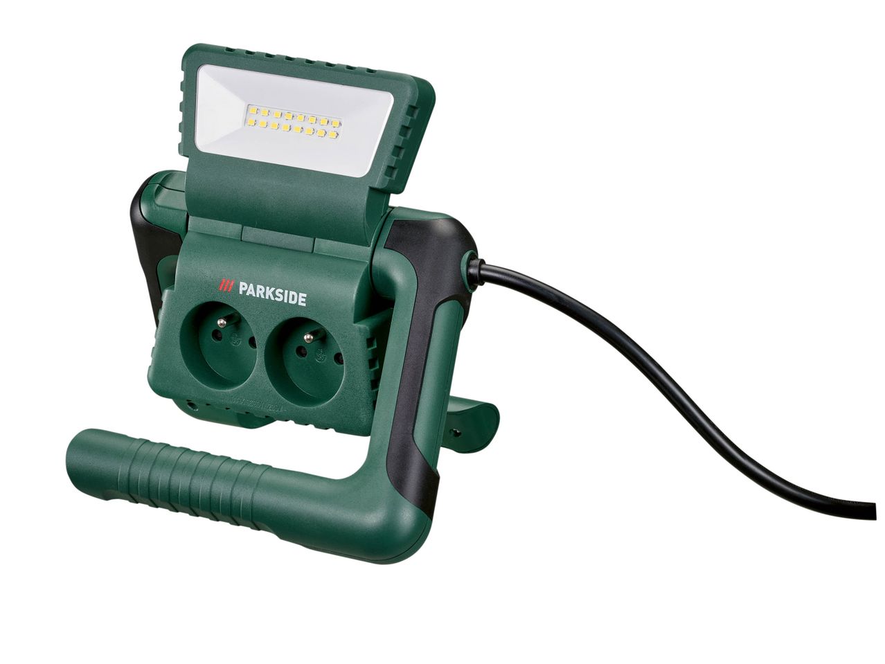 Lampe de travail et multiprise Greenworks avec LED.