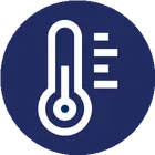 Thermometer-Symbol, das gekühlte Produkte anzeigt