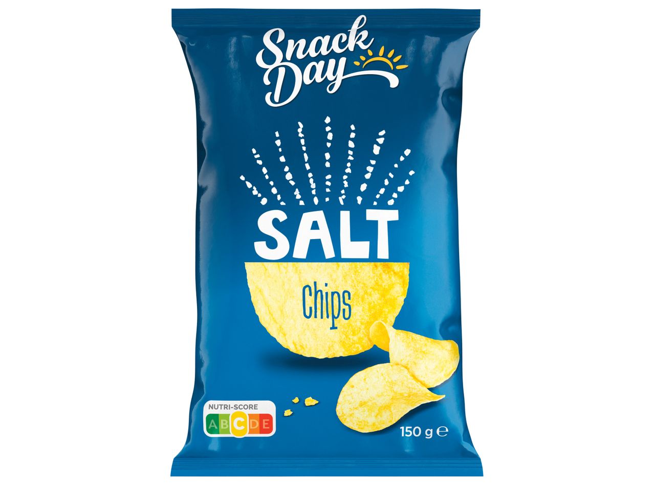 Чипс със сол Snack Day, синя опаковка от 150 g.