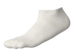 Single white ankle sock, shown from the side on a white background.