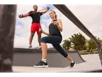 Dumbbells and resistance bands workout: outdoor fitness.