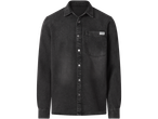 esmara® Men's Denim Shirt in black with a chest pocket and button-down front.