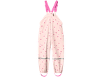 Lupilu® mazuļu lietus bikses rozā krāsā ar sirsniņu rakstu un atstarojošām detaļām.