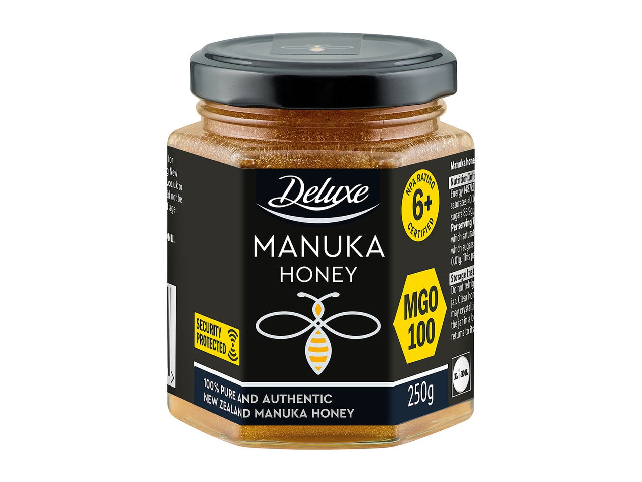 Deluxe Manuka Honey MGO 100+, 250g jar.