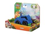 Paw Patrol Dino Movie Chase toy car in packaging with jungle and dinosaur theme.