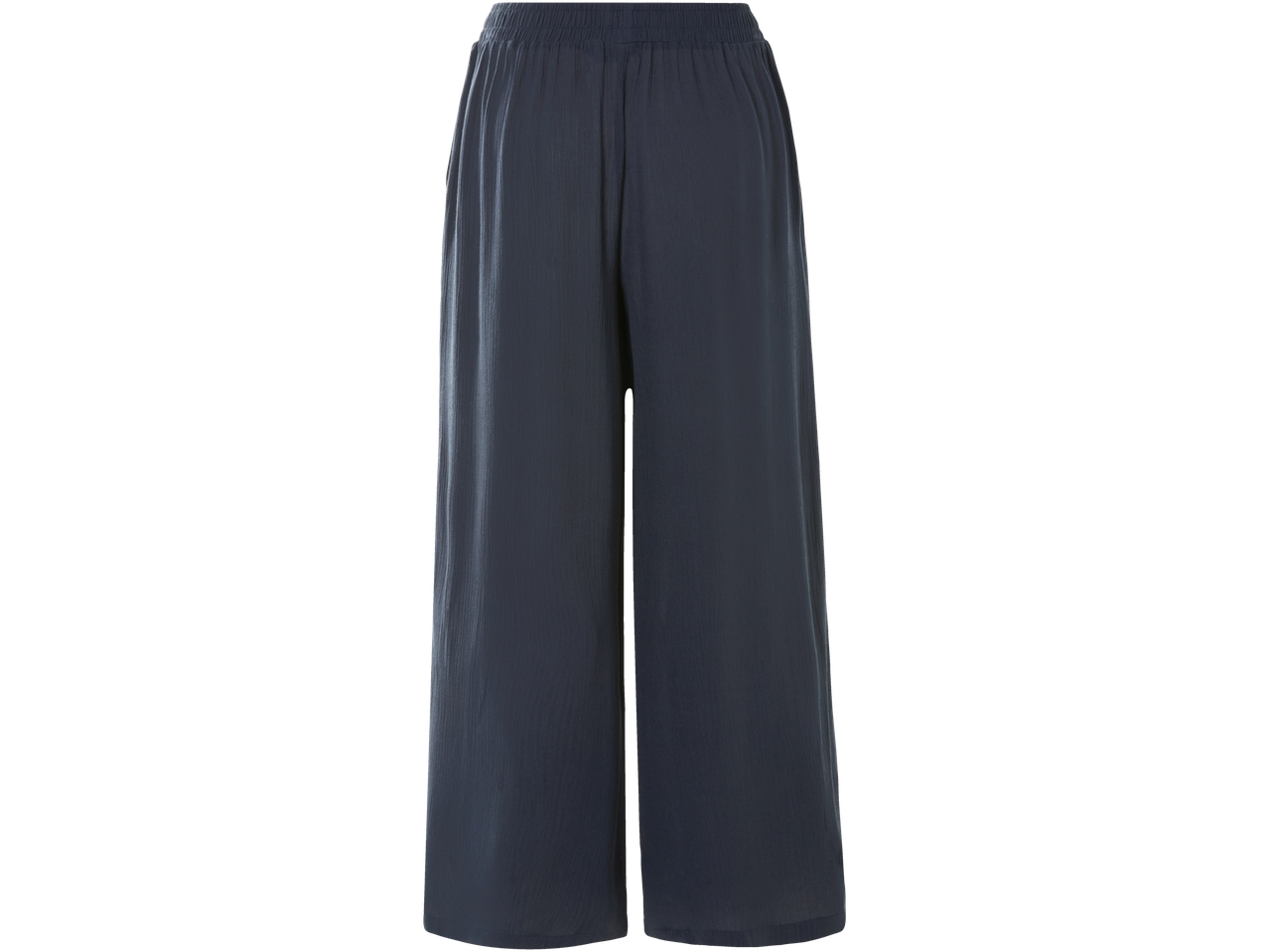 Σκούρες μπλε, φαρδιές παντελόνες.