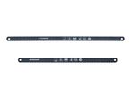 Two metal hacksaw blades, 300mm and 250mm, with 24 teeth per inch.