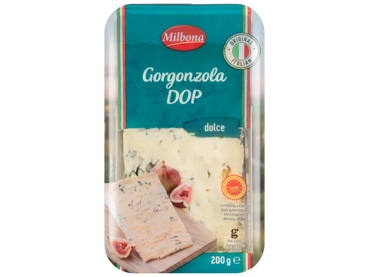 MILBONA Gorgonzola DOP dolce, 200g, fügével, eredeti olasz.