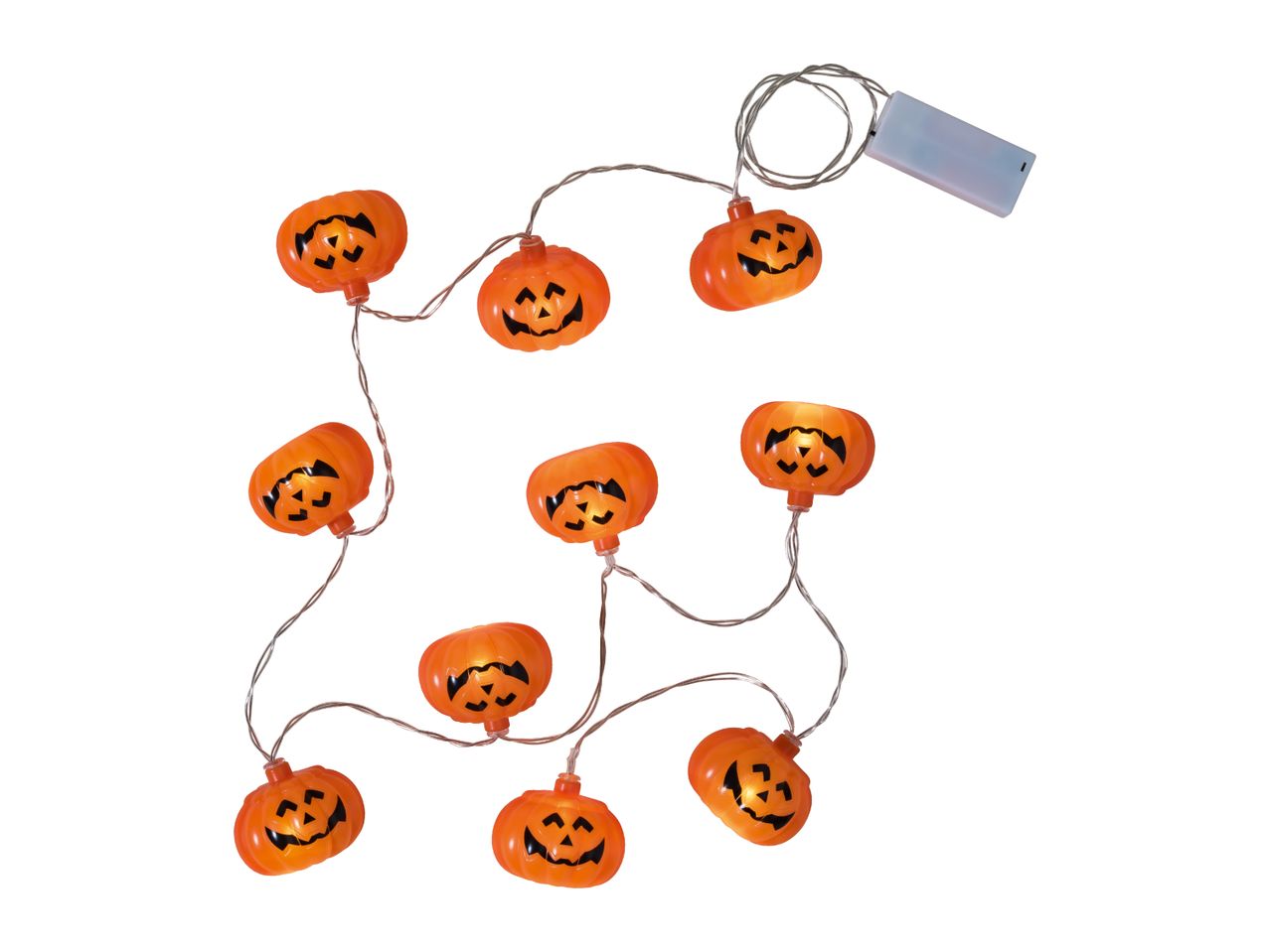 Halloween pumpkin LED string lights with battery pack