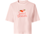 ESMARA roze majica sa printom jagoda i natpisom 'Sweet Dreams'.