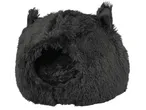 Zoofari® juodas pliušinis kačių guolis su ausimis