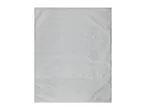 Light grey blanket with a subtle, repeating pattern of small, light blue leaves.