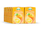 Zes Solevita Sinaasappelsap kartonnen pakken, elk 0,2L.