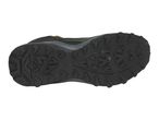 Black textured sole of a hiking shoe
