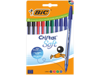 10 BIC Cristal Soft pens in assorted colours.
