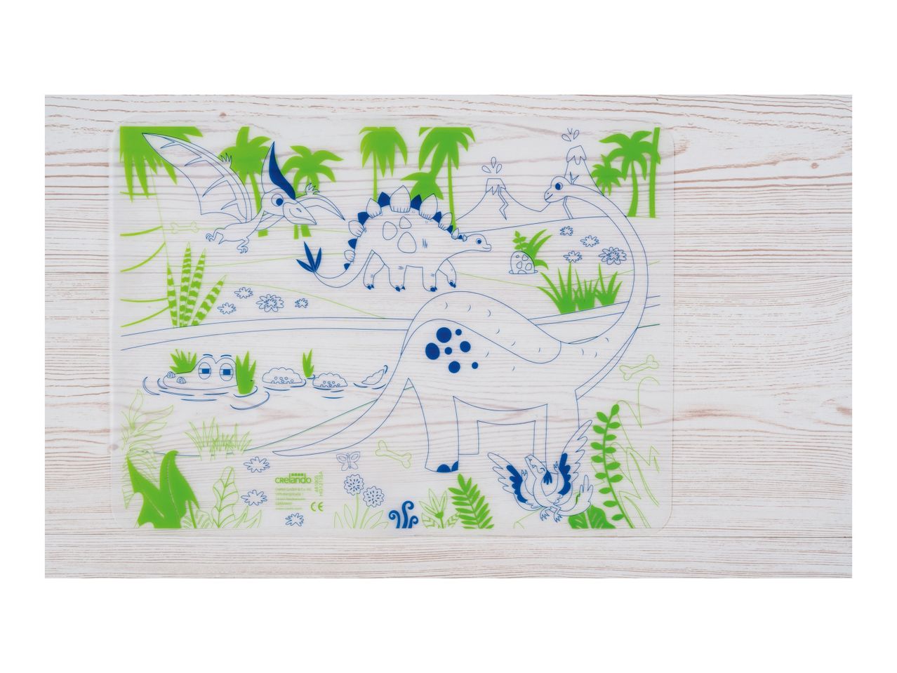 Go to full screen view: Crelando Reusable Colouring Mat - Dino - Image 3