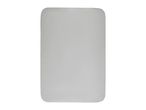 Light grey rectangular mattress protector with rounded corners