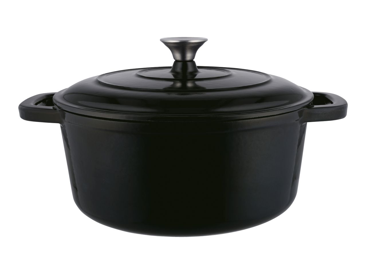 Silvercrest 5.5L Cast Iron Casserole Dish - Black