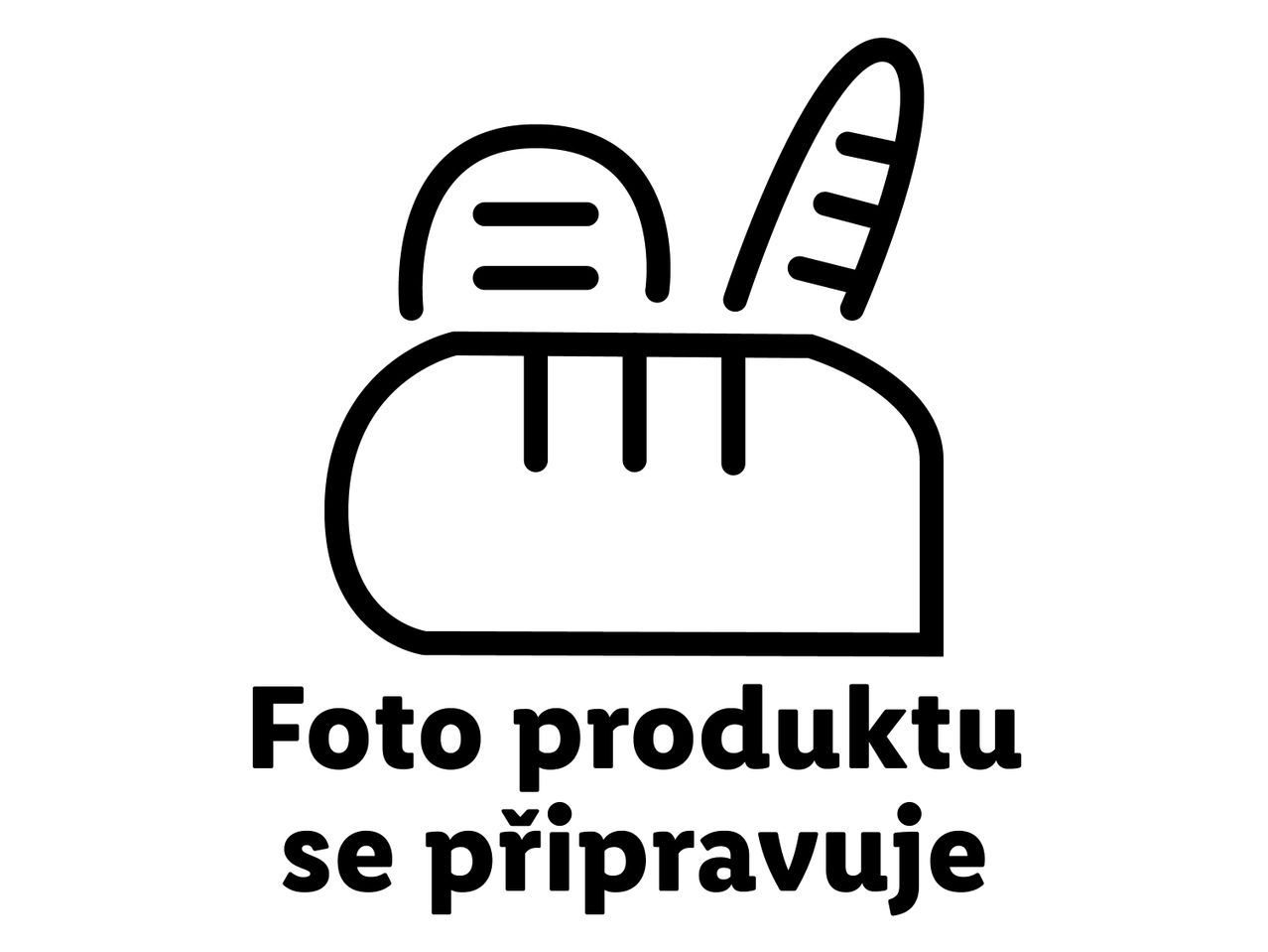 Ikona chleba a bagety s textem „Foto produktu se připravuje“.