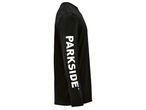 Черна блуза с дълъг ръкав Parkside® с надпис на ръкава.