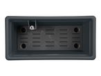 Dark grey rectangular self-watering planter with a water level indicator