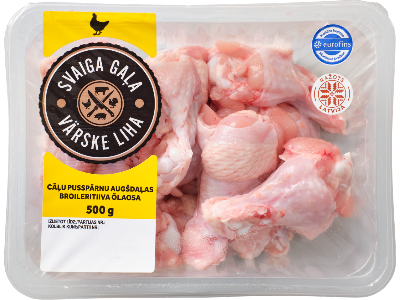 Svaigi vistas pusspārni 500g iepakojumā ar Eurofins kvalitātes zīmogu