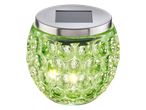 LIVARNO LED-Solarleuchte, lampă solară verde cu bule și capac metalic.